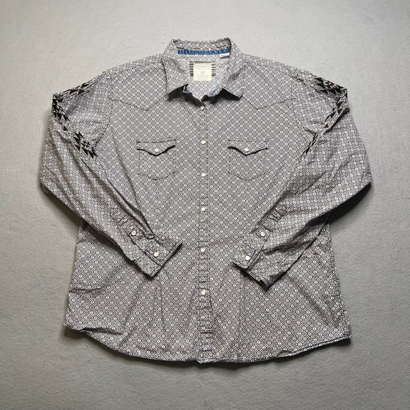 Panhandle Rough Stock Other - Panhandle Rough‎ Stock Western Shirt Mens XL Geometric Embroidered Sleeve Snap